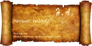 Herpai Anikó névjegykártya
