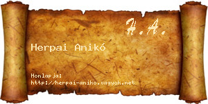 Herpai Anikó névjegykártya